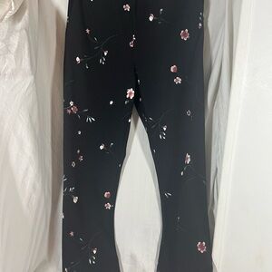 Floral Black Kids Leggings